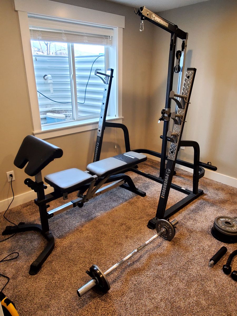Olympic weight set with rack