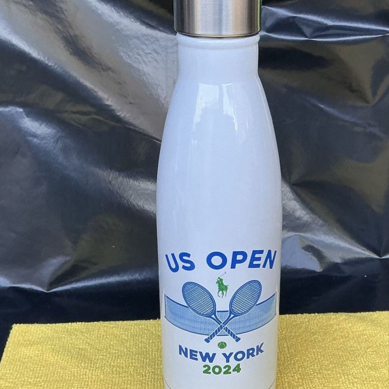 US Open New York 2024 Ralph Lauren White Insulated Water Bottle Tennis Event Merch