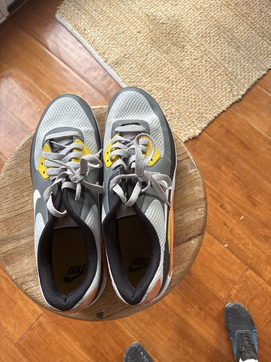 Nike Air Max 90 Golf Shoes - Grey/Yellow/Orange size 10 men’s