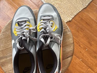 Nike Air Max 90 Golf Shoes - Grey/Yellow/Orange size 10 men’s