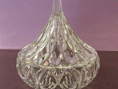Vintage Clear Cut Glass Candy Dish with Lid