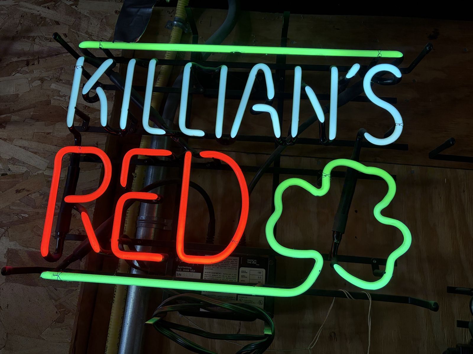 Vintage Killian’s Irish red neon sign