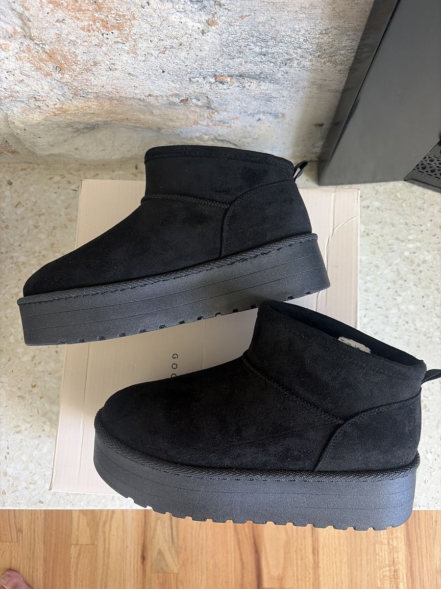 New SO SOUL by SO. Women's Cierra Black Faux Suede Platform Ankle Boots Size 7.5