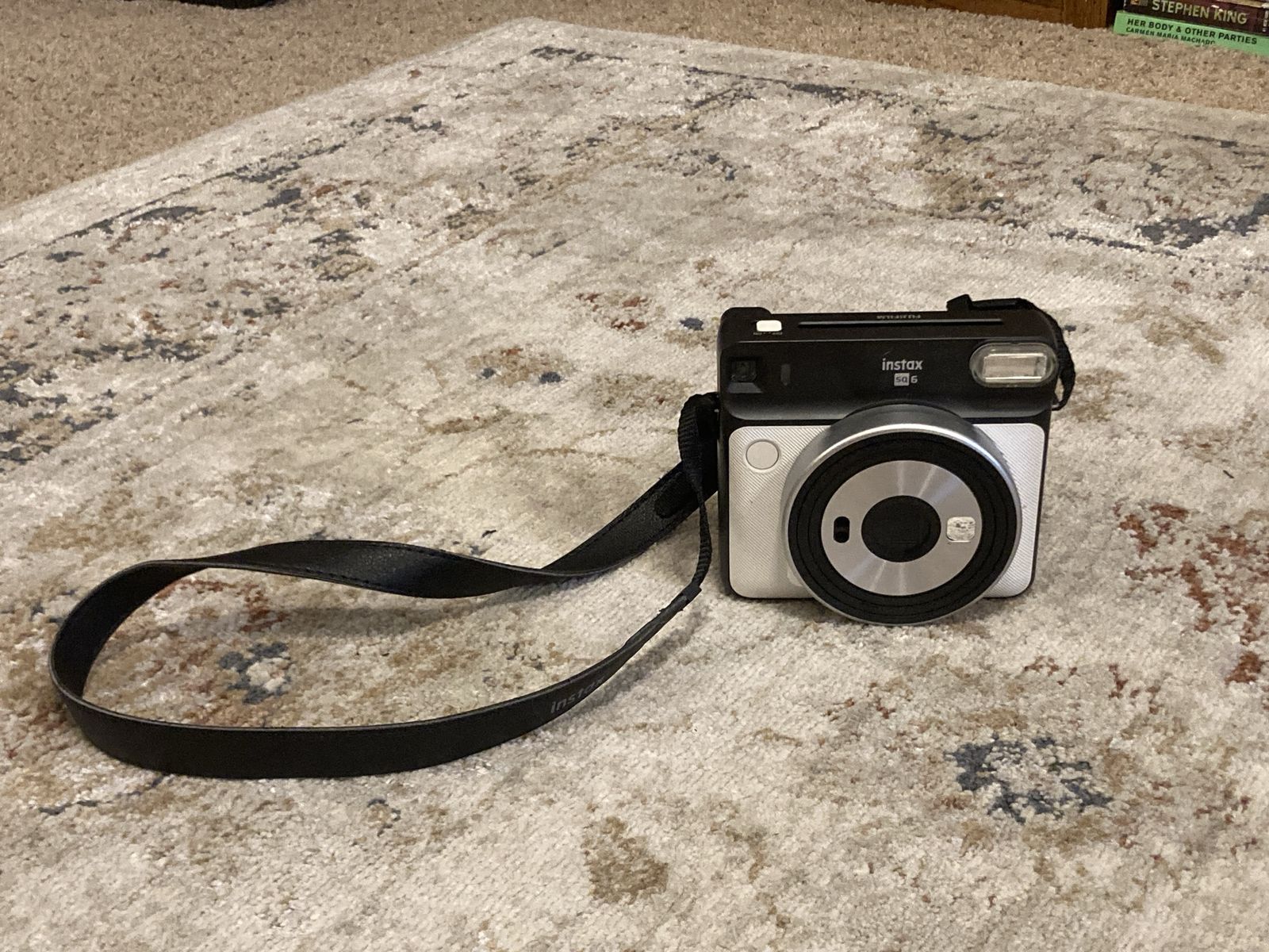 Fujifilm Instax SQ6 Instant Camera - Black/Silver, Square Film, with Strap