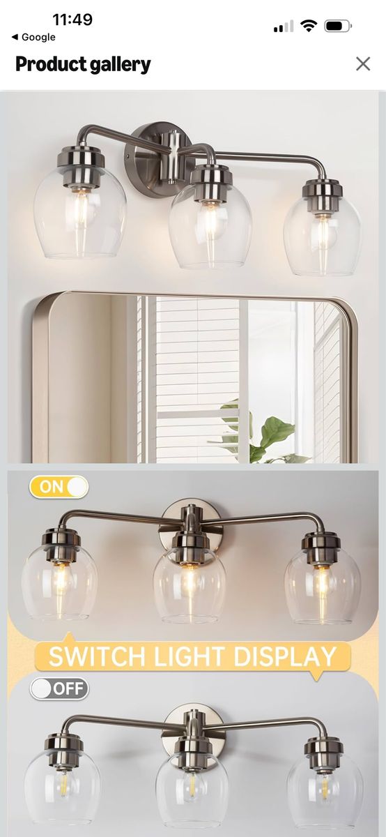 LI Luxlite  3 Light bathroom fixture in brushed nickel