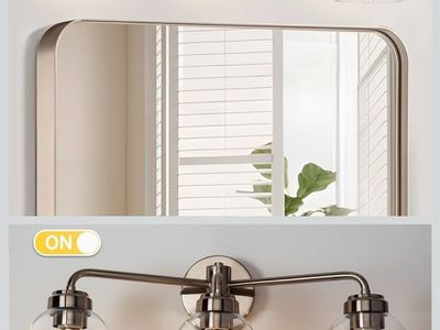 LI Luxlite 3 Light bathroom fixture in brushed nickel