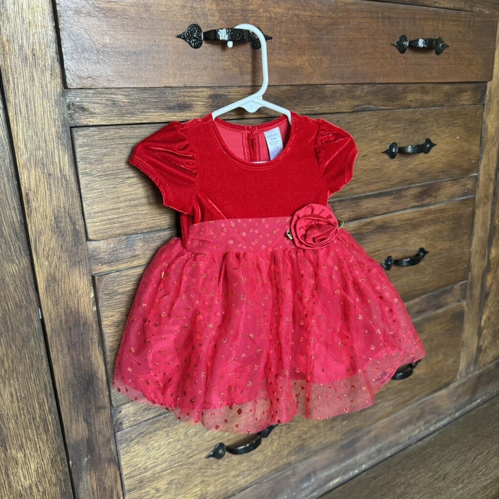 George Red Baby Girl Red Christmas Dress 0-3 month