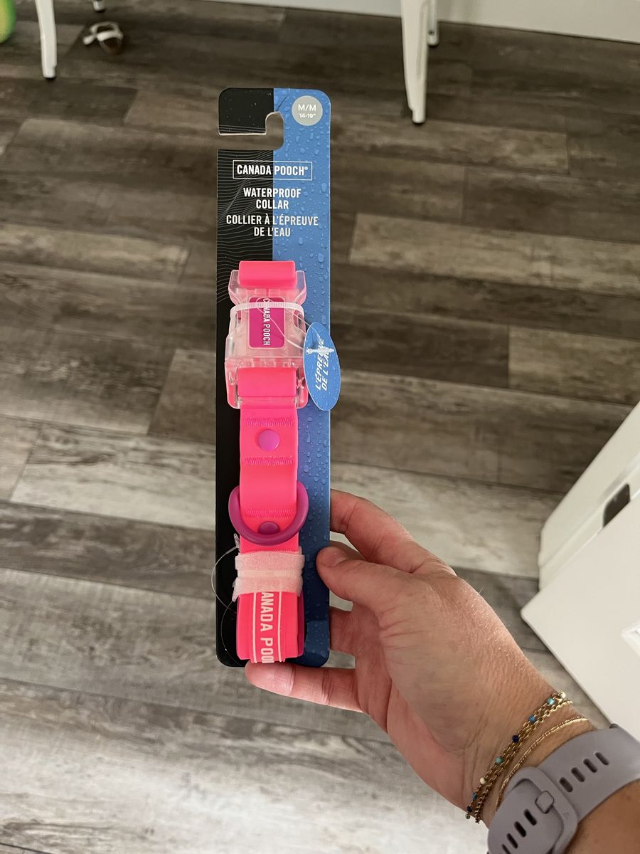 Pink Waterproof Dog Collar Size Medium (14"-19")