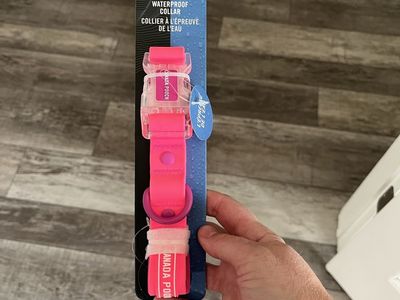 Pink Waterproof Dog Collar Size Medium (14"-19")