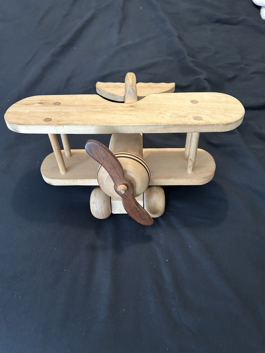 Wooden Biplane Toy Airplane