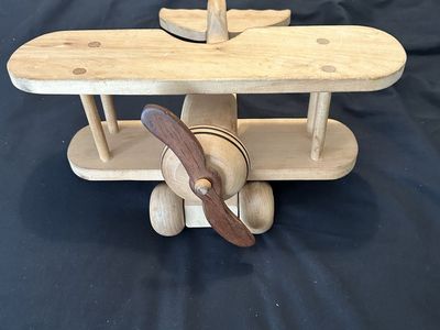 Wooden Biplane Toy Airplane