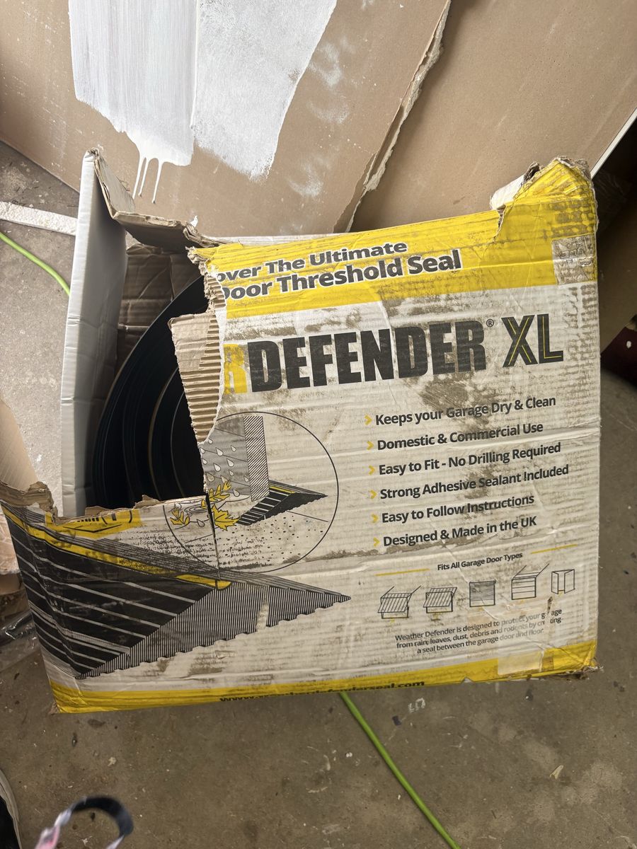 Weather Defender XL Garage Door Threshold Seal - Keeps Garage Dry & Clean, Easy Fit
