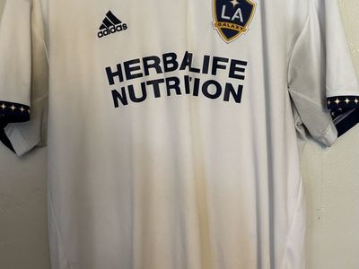 Adidas LA Galaxy MLS Soccer Jersey White XL Herbalife Nutrition