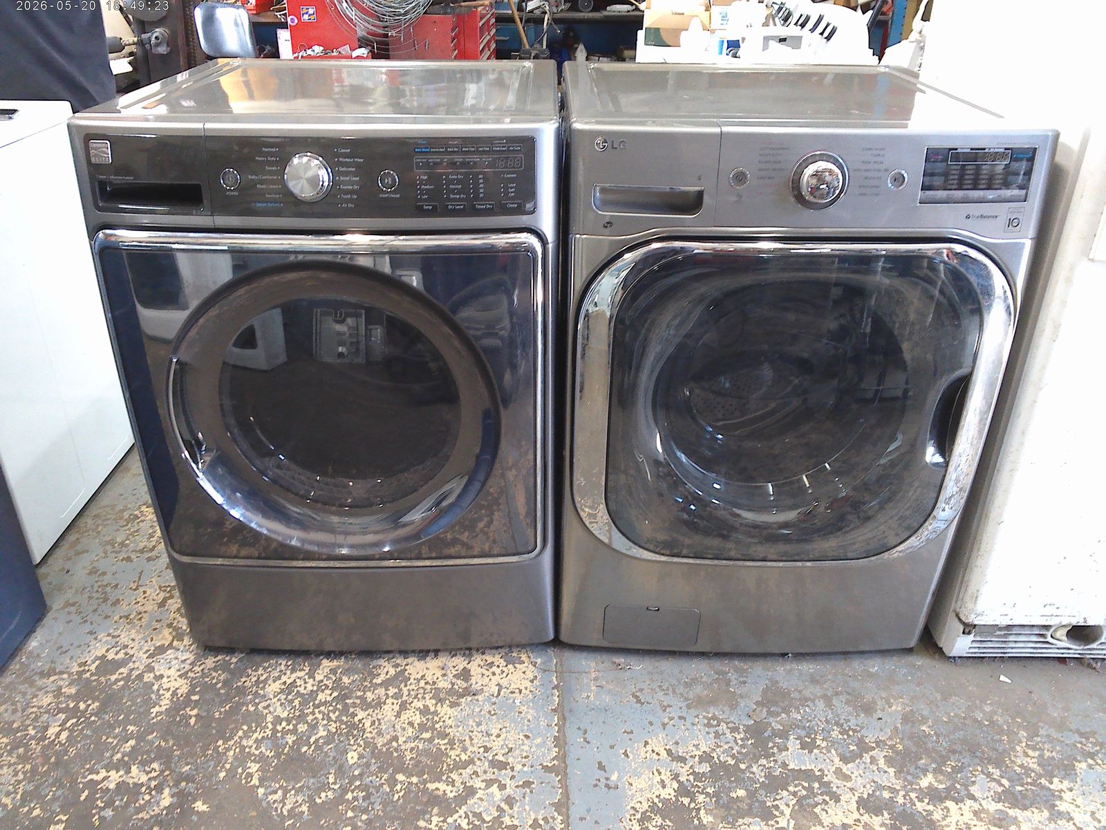 LG front load mega capacity washer with matched gas dryer
