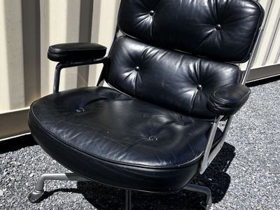 Herman miller eames black leather chairs. 3 available for $900 each