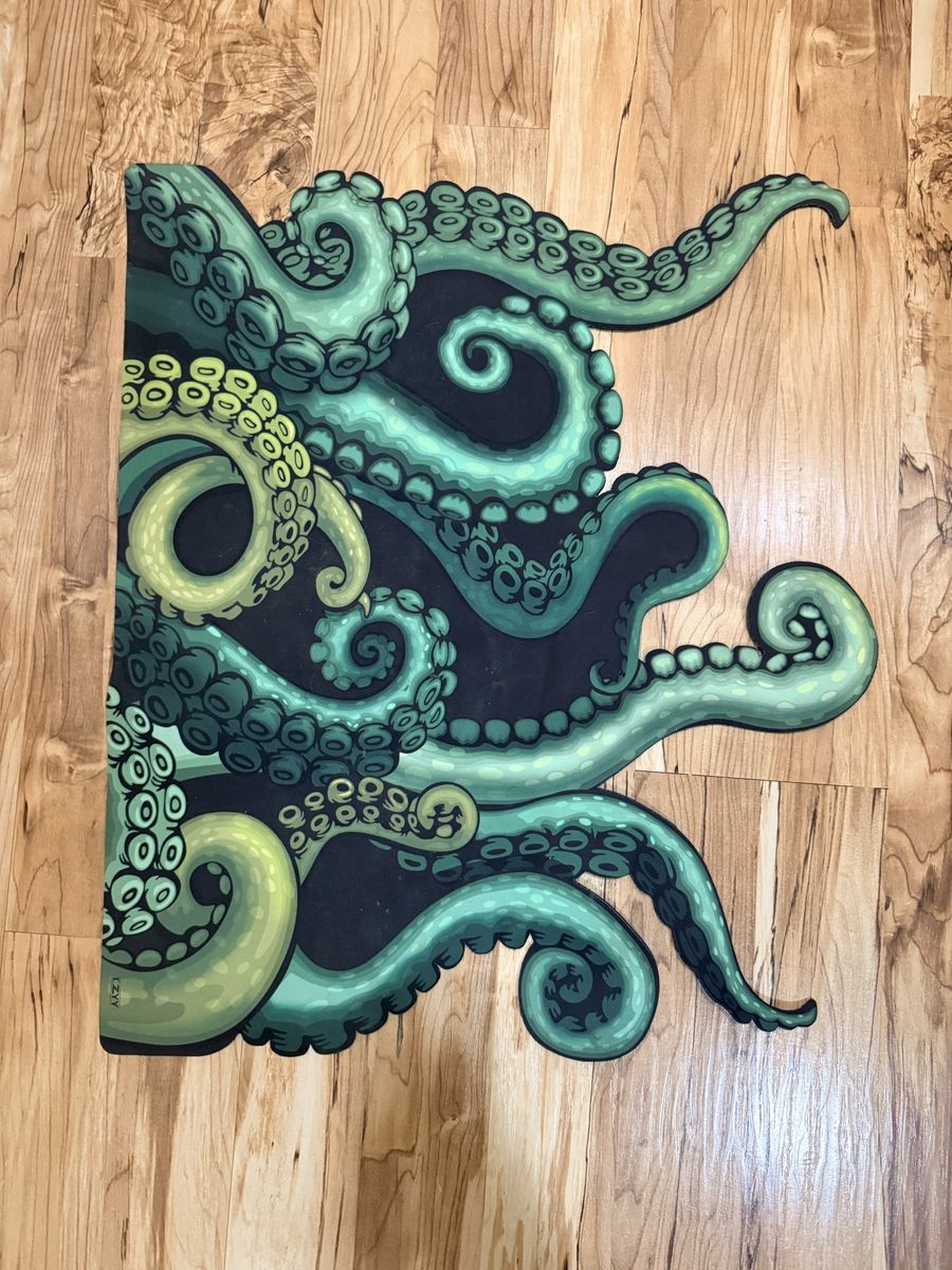 Large Green Octopus Tentacles bath mat