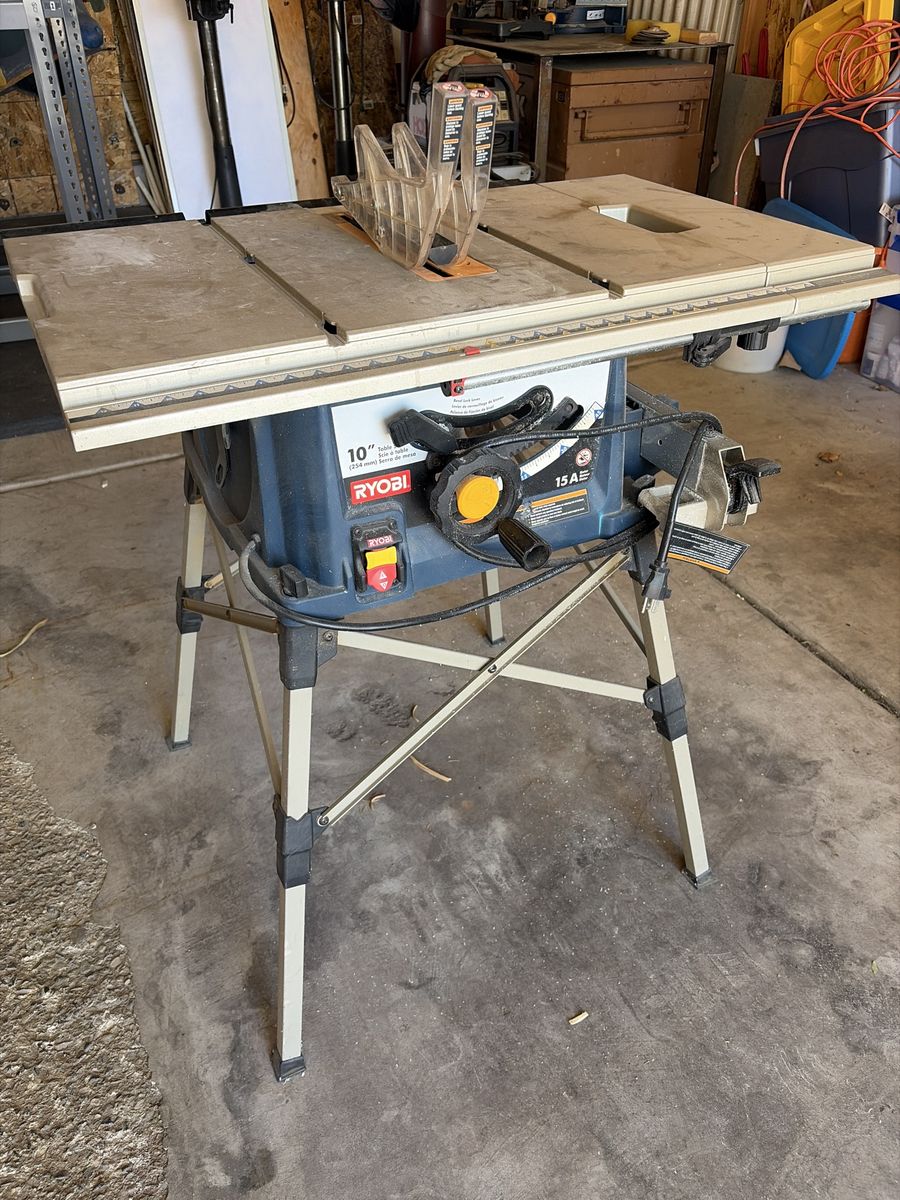 Ryobi 10" 15 Amp Table Saw with Stand - Portable & Powerful