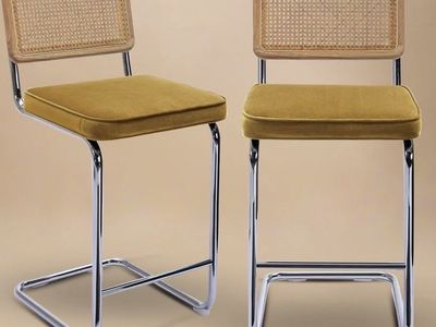 NEW-Mid Century Bar Stools-Set of 2