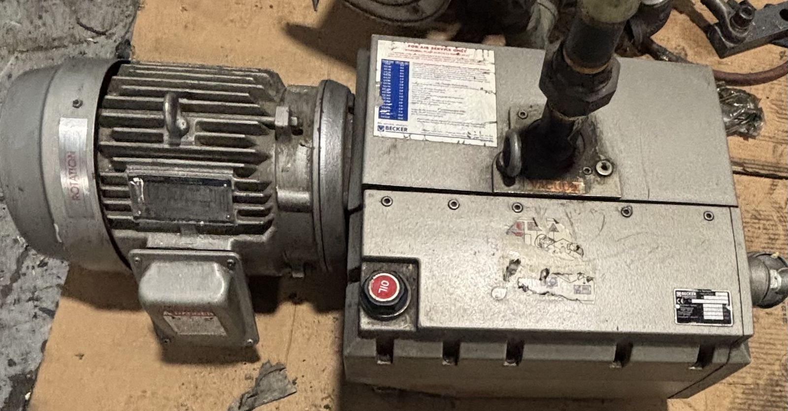 Becker U 4:70 SA/K  Rotary Vane Vacuum Pump with Motor - Industrial Grade