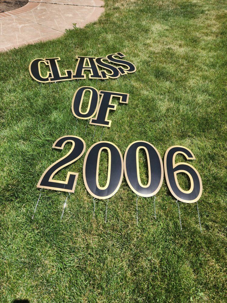 Class of 2006 Reunion Yard Sign 20 year reunion- Black & Gold Outdoor Decor