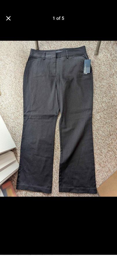 HILARD & HANSON Petite Women's Bootcut Dress Pants HTHR GREY Size 12P Brand new with tags