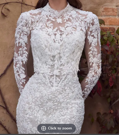 CALLA BLANCE 125243 size 12, ivory/light nude wedding dress