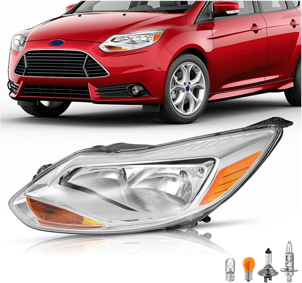 2012-2014 Ford Focus 4 Door Replacement Driver/Left Headlight Assembly