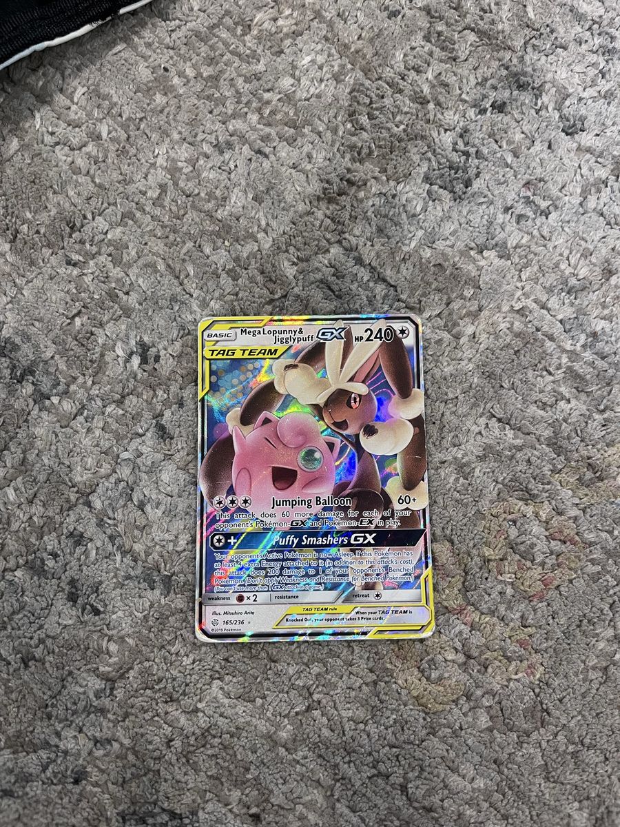Pokémon mega Lopunny and jigglypuff.  Gx tag team