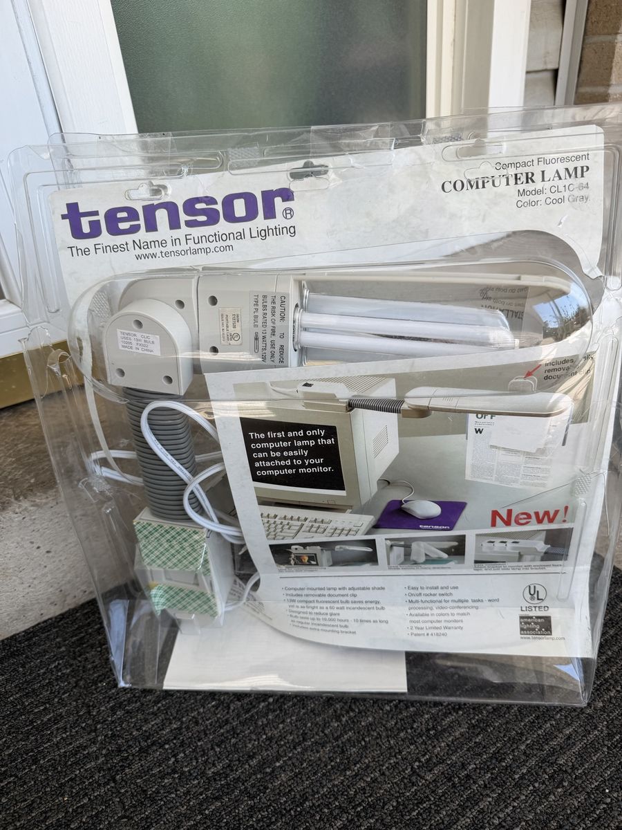 Tensor Compact Fluorescent Computer Lamp Model CL1C-64 Cool Gray