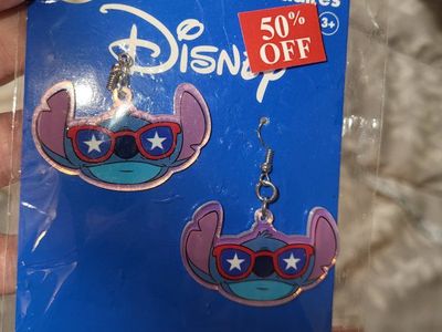 Disney Claire's Exclusive Stitch Drop Earrings - New with Tags