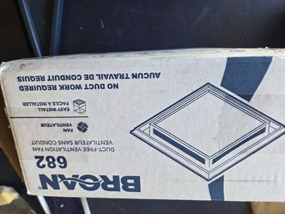 Broan 682 duct-free ventilation fan NEW
