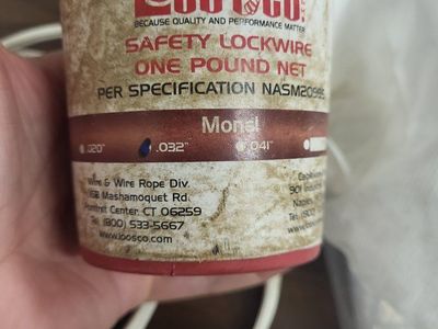 Loos & Co. Inc. Monel Safety Lockwire, .041 DIA, 1 lb. NASM20995