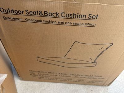 Outdoor Seat & Back Cushion Set - Blue, New in Box