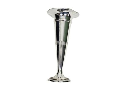 Vintage Department 56 Silverplate Bud Vase Fluted Rim Trumpet Vase 11.5 Inch
