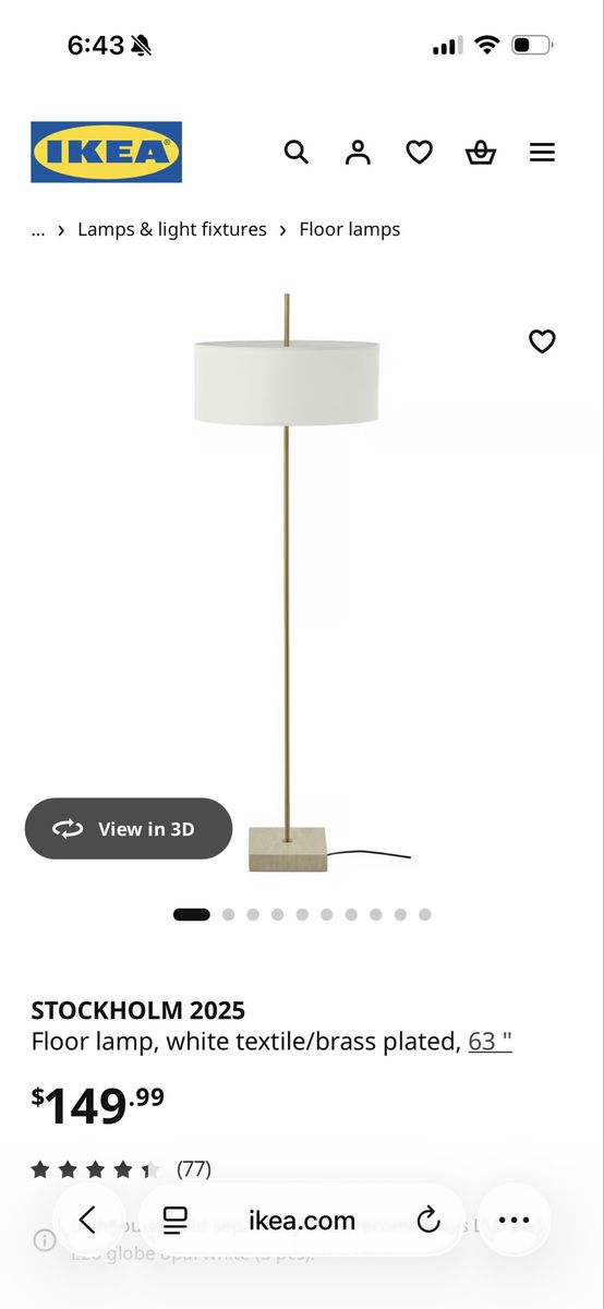 New in box IKEA Stockholm floor lamp