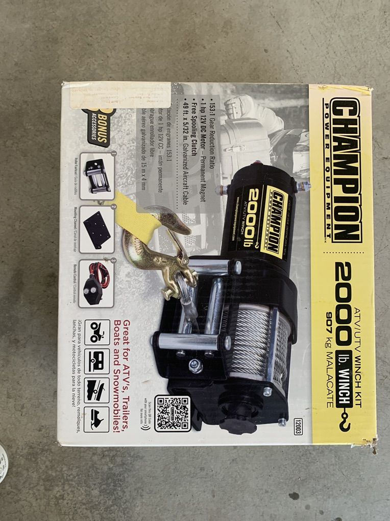 Champion 2000LB ATV/UTV Winch