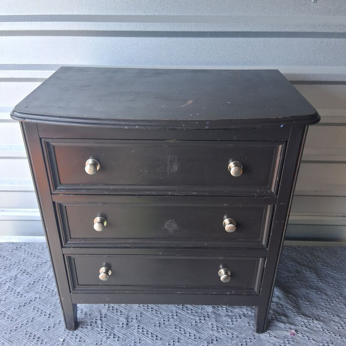 Black 3-Drawer Small Dresser Nightstand Accent Cabinet