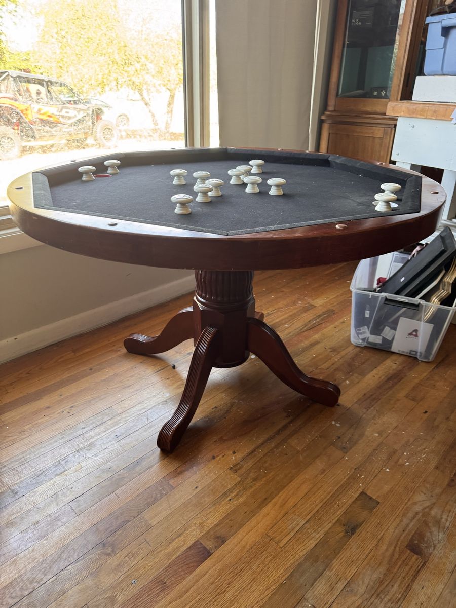 Octagon Wood Gaming Table - Poker Top & Board Game Top with Pedestal Base