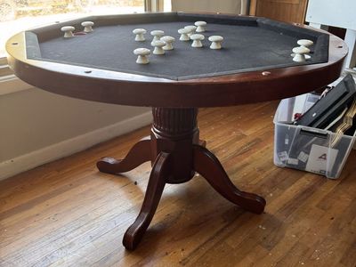 Octagon Wood Gaming Table - Poker Top & Board Game Top with Pedestal Base