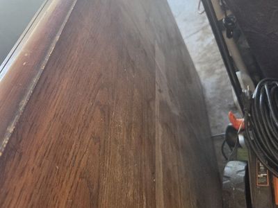 Vintage Wooden Dining Table Top with Extension Leaf
