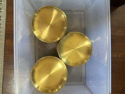Gold plates, 8” stainless steel (160 ct)