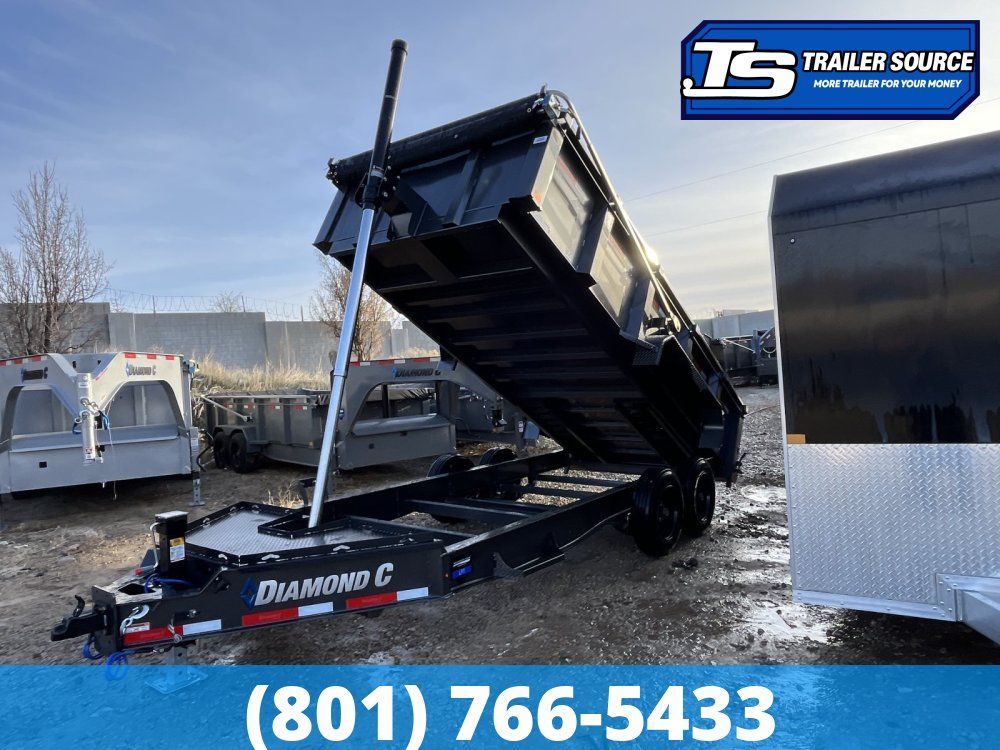 7x16 Diamond C LPT 208 Dump Trailer - 32" Sides - 18K GVWR - 18 Ply Tire Upgrade, Long Arm Tarp