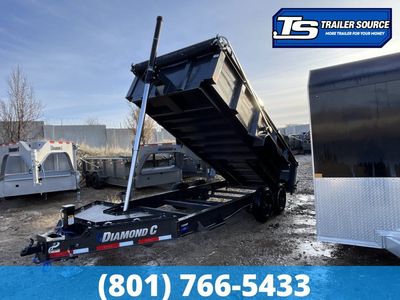 7x16 Diamond C LPT 208 Dump Trailer - 32" Sides - 18K GVWR - 18 Ply Tire Upgrade, Long Arm Tarp