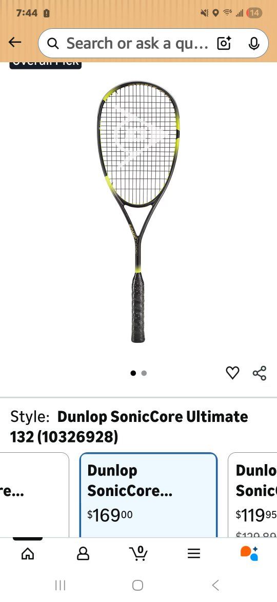 Dunlop Sonic Core Ultimate 132 Squash Racquet
