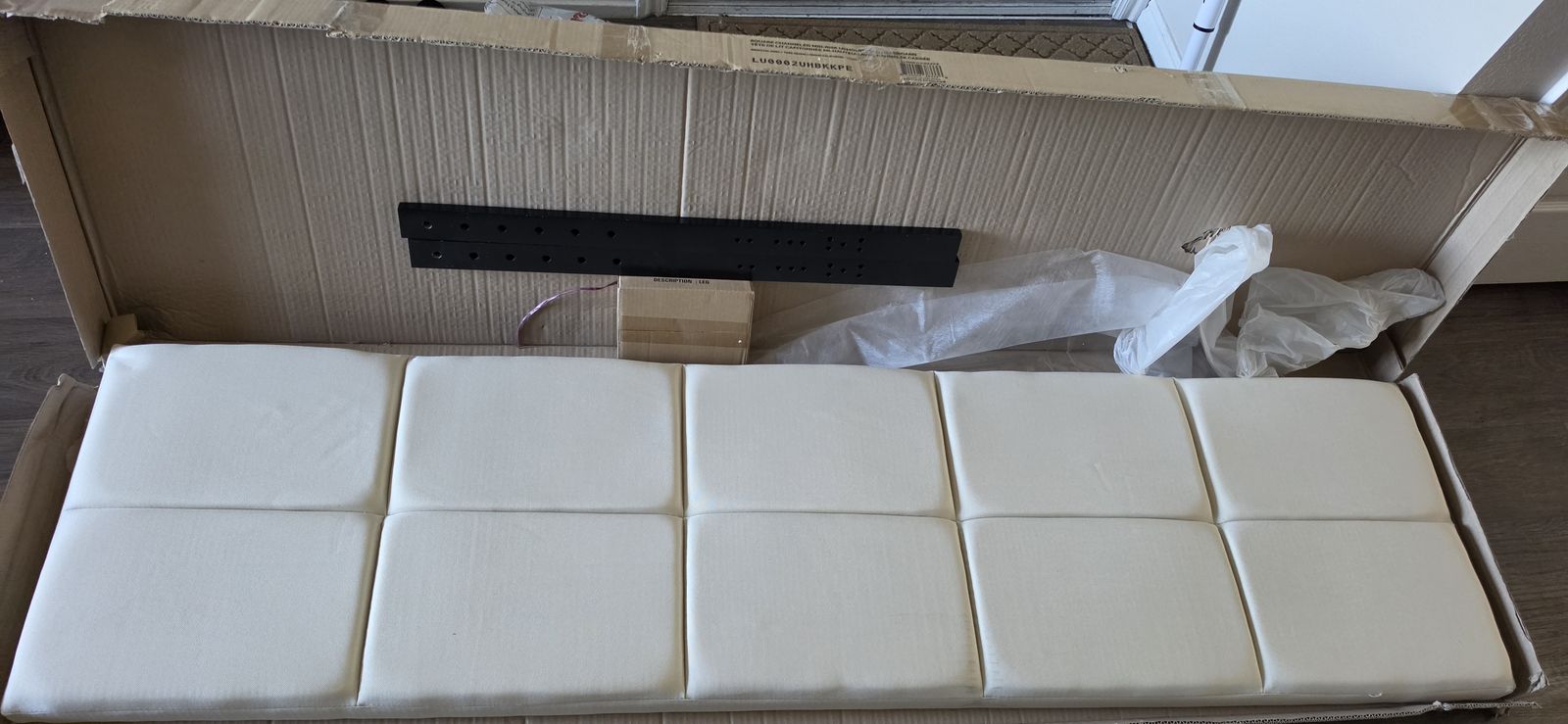 LUCID King/Cal King Square Channeled Upholstered Headboard