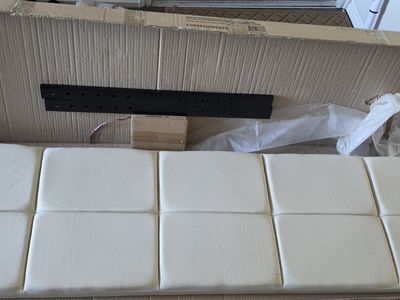 LUCID King/Cal King Square Channeled Upholstered Headboard