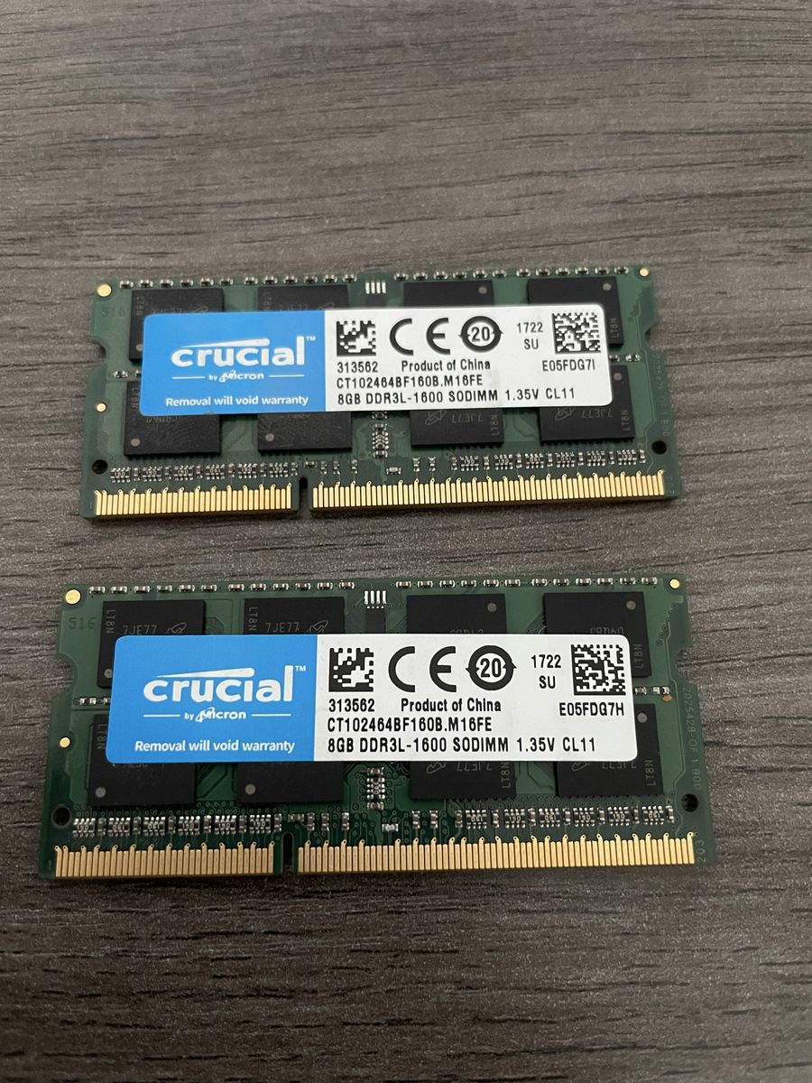 Crucial 16GB (2x8) DDR3L-1600 Laptop Memory 
