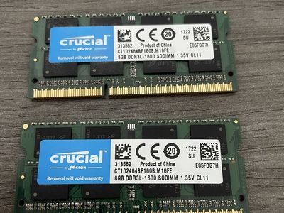 Crucial 16GB (2x8) DDR3L-1600 Laptop Memory