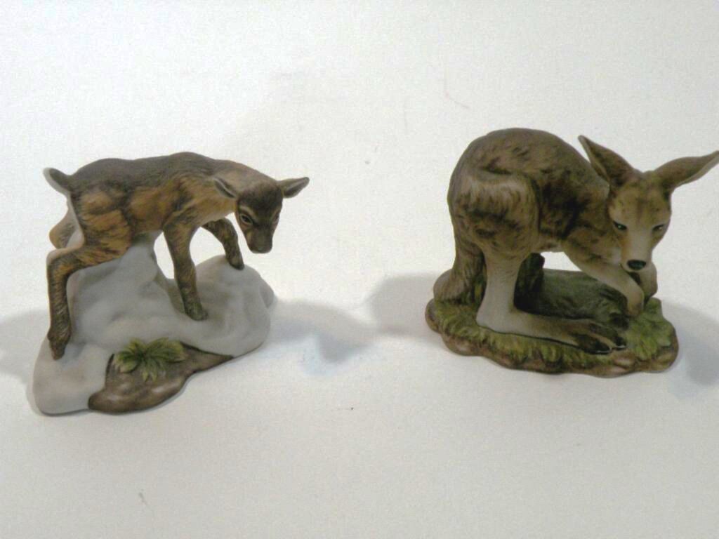 Vintage Baby Animals of the World Kangaroo and Reindeer. Cornwall Collection