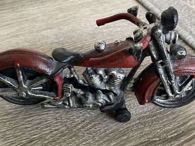 8” Vintage Harley motorcycle cast iron metal collectors bike